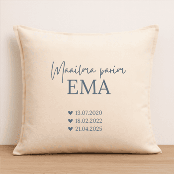 Padjapüür "Maailma parim ema" sünnikuupäevadega