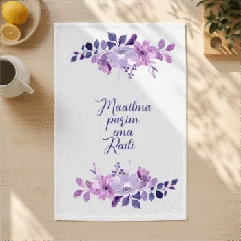 Köögirätik "Maailma parim ema" lillad lilled