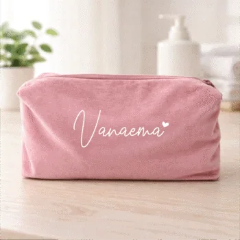 Sametist kosmeetikakott "Vanaema" südamega