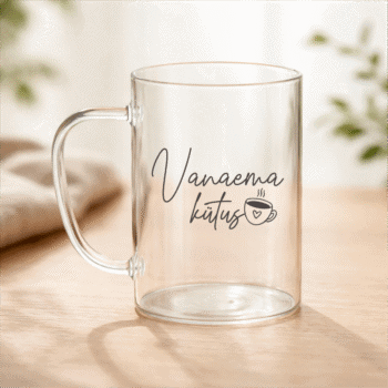 Läbipaistev kruus "Vanaema kütus"