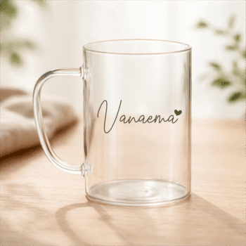 Läbipaistev kruus "Vanaema" südamega