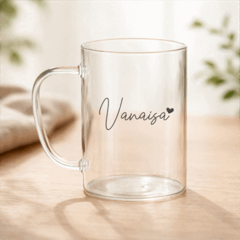Läbipaistev kruus "Vanaisa" südamega