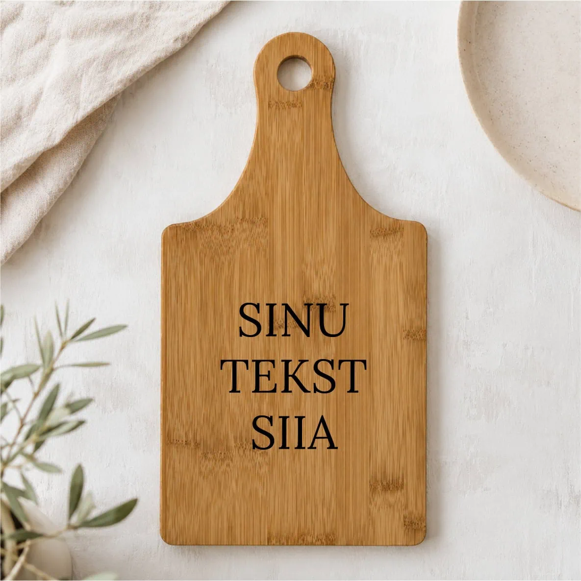 Oma teksti või logoga lõikelaud