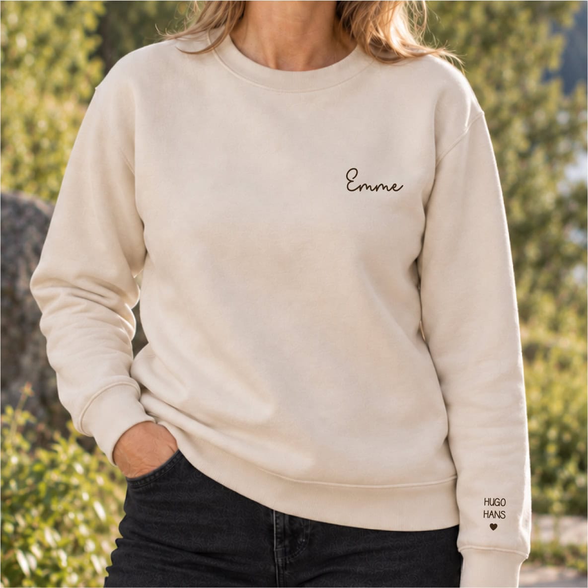 Tikandiga pusa "Emme" laste nimedega