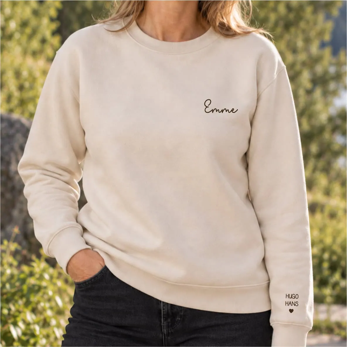 Tikandiga pusa "Emme" laste nimedega